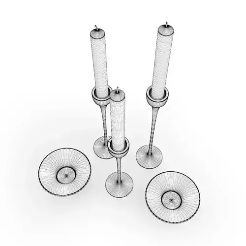 Glass Candlesticks Set
