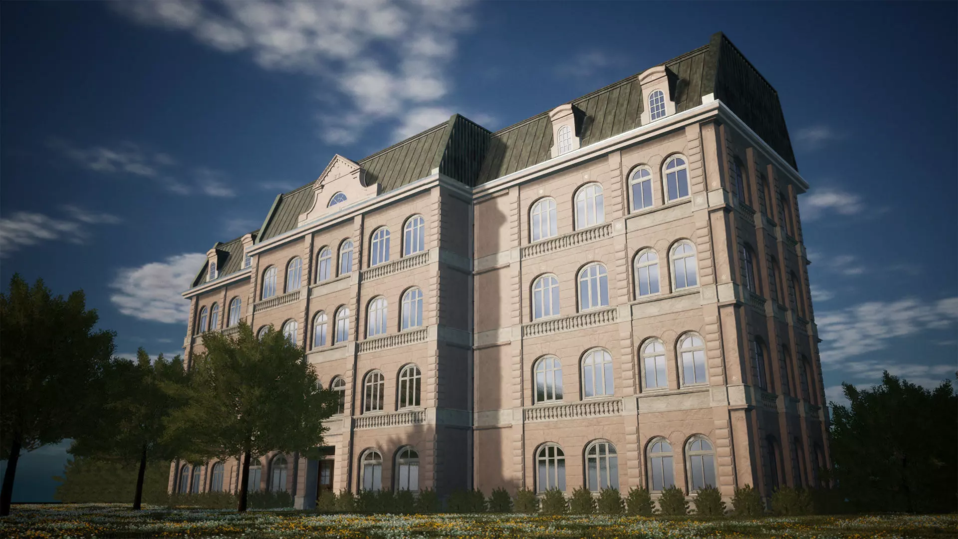 Building Facade 21 Assets Low-poly 3D model_0