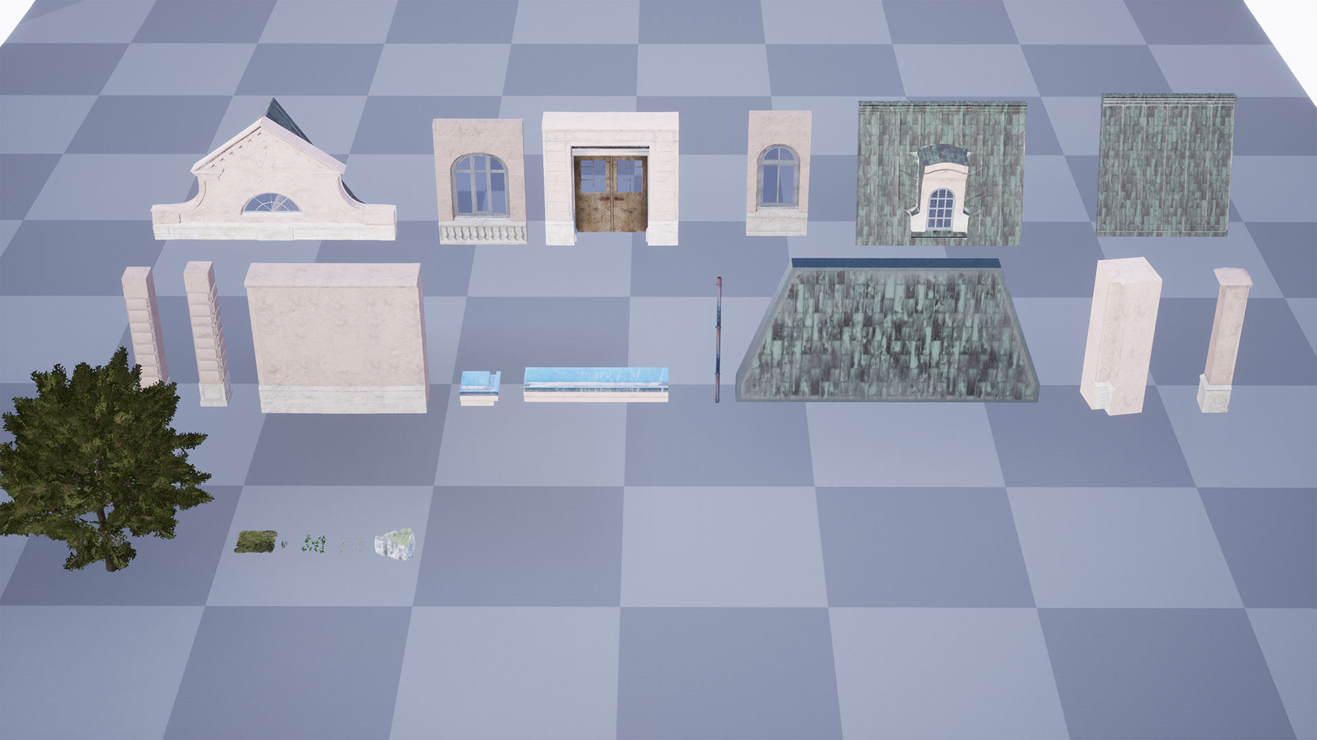 Building Facade 21 Assets Low-poly 3D model_9