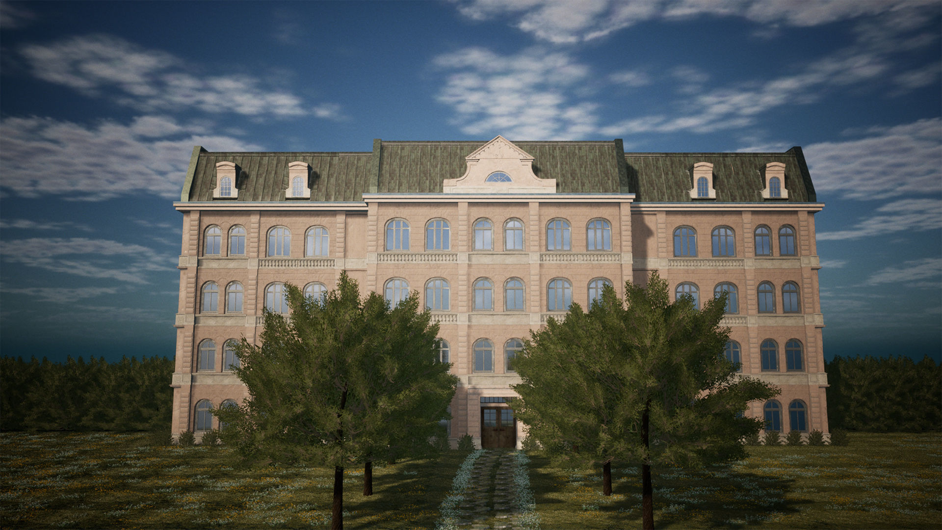 Building Facade 21 Assets Low-poly 3D model_5