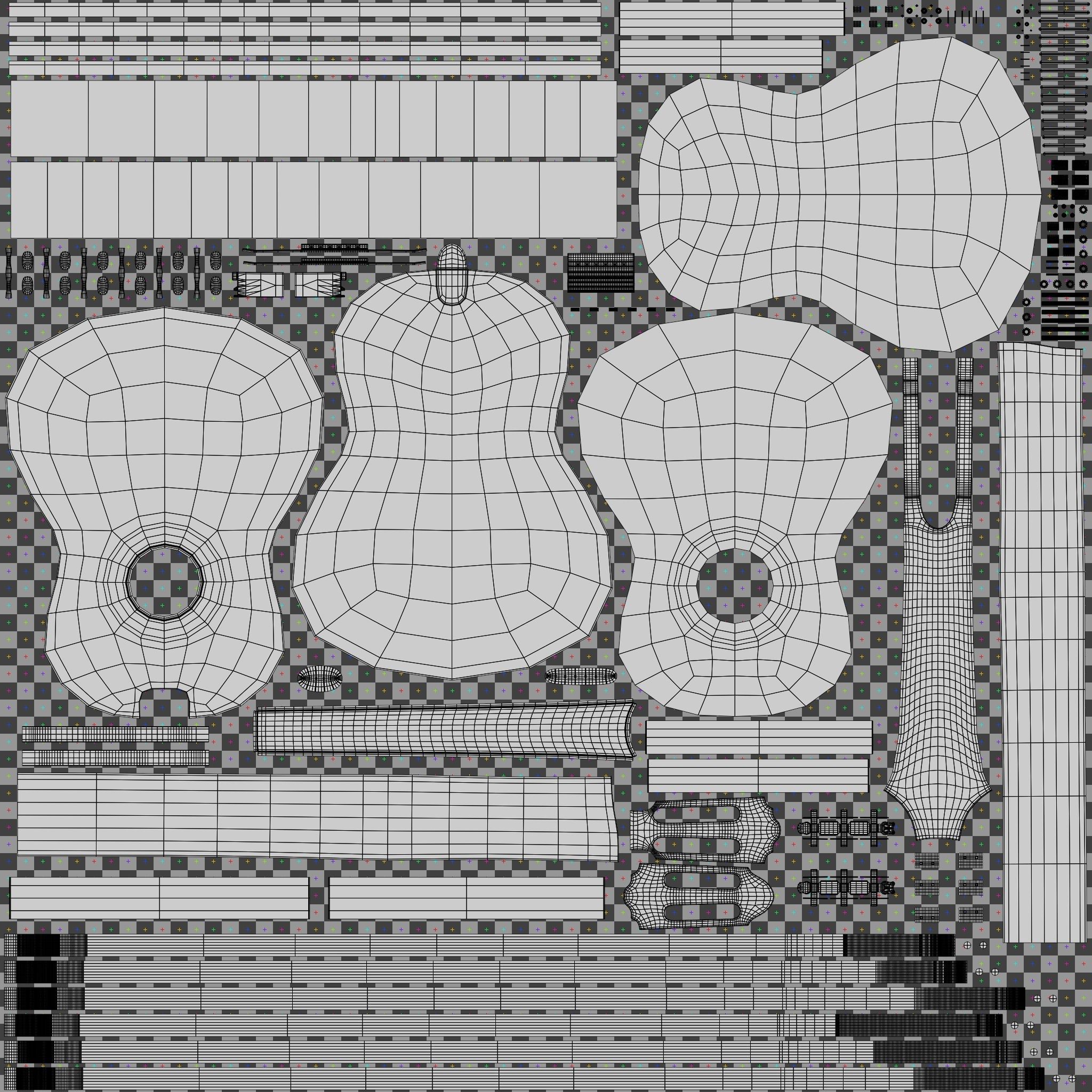 Classical Guitar 3D model_10