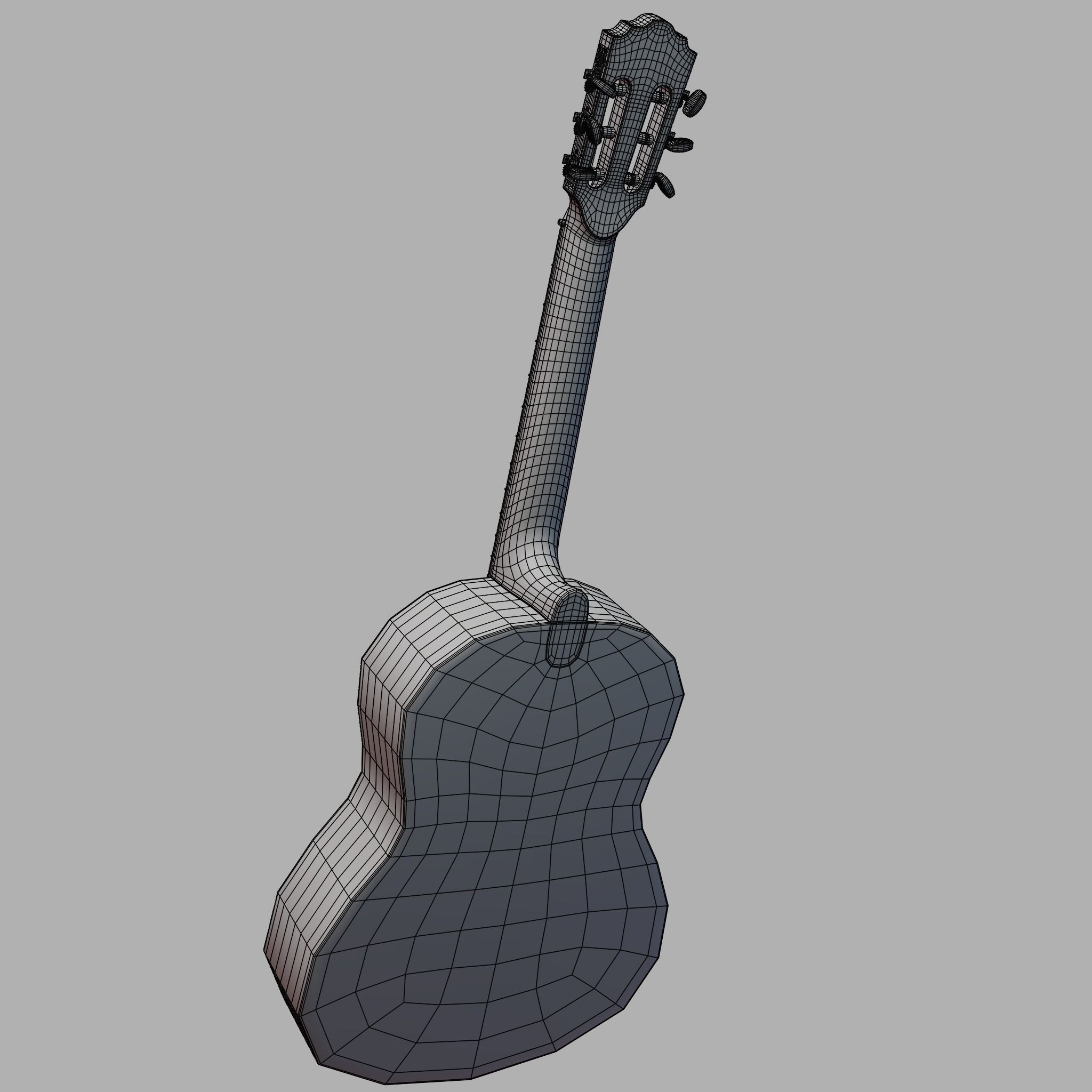 Classical Guitar 3D model_7