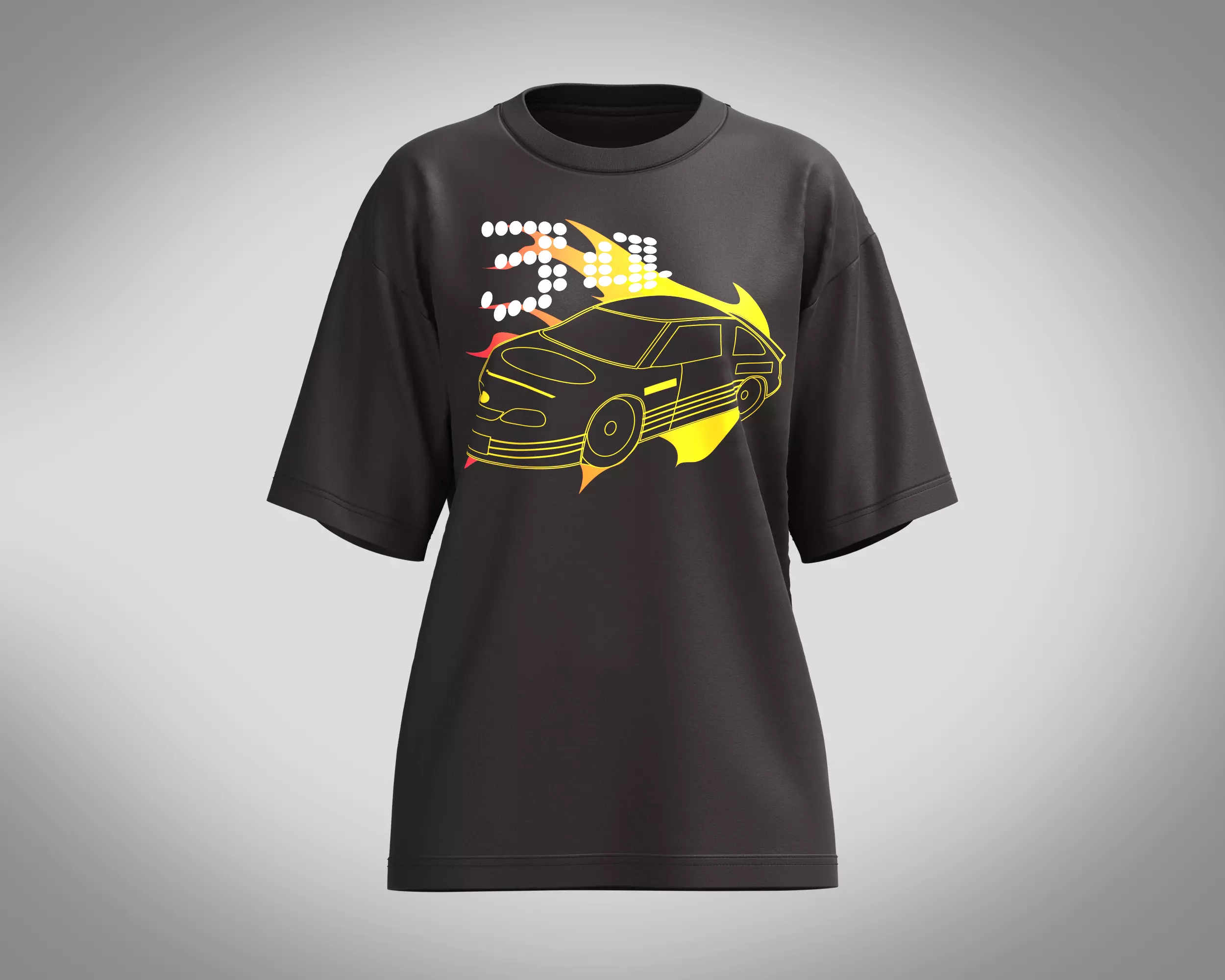 Ladies Tops-Electric Burn Up 3D model