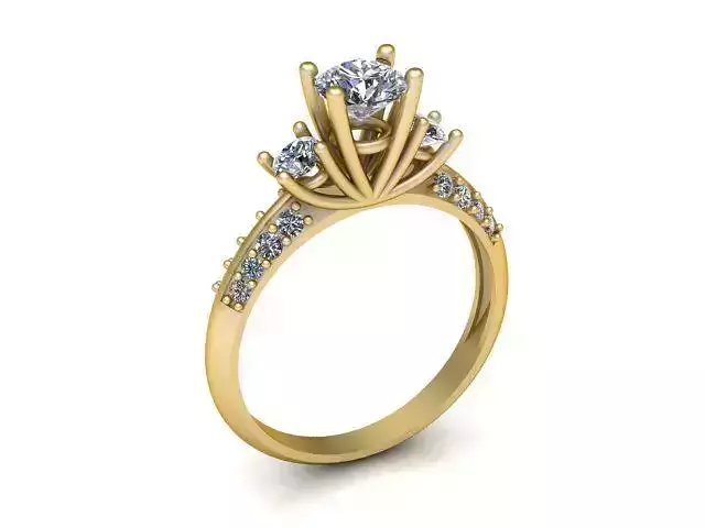 Diamond Ring Jewellery for Women 3D print model 3D print model