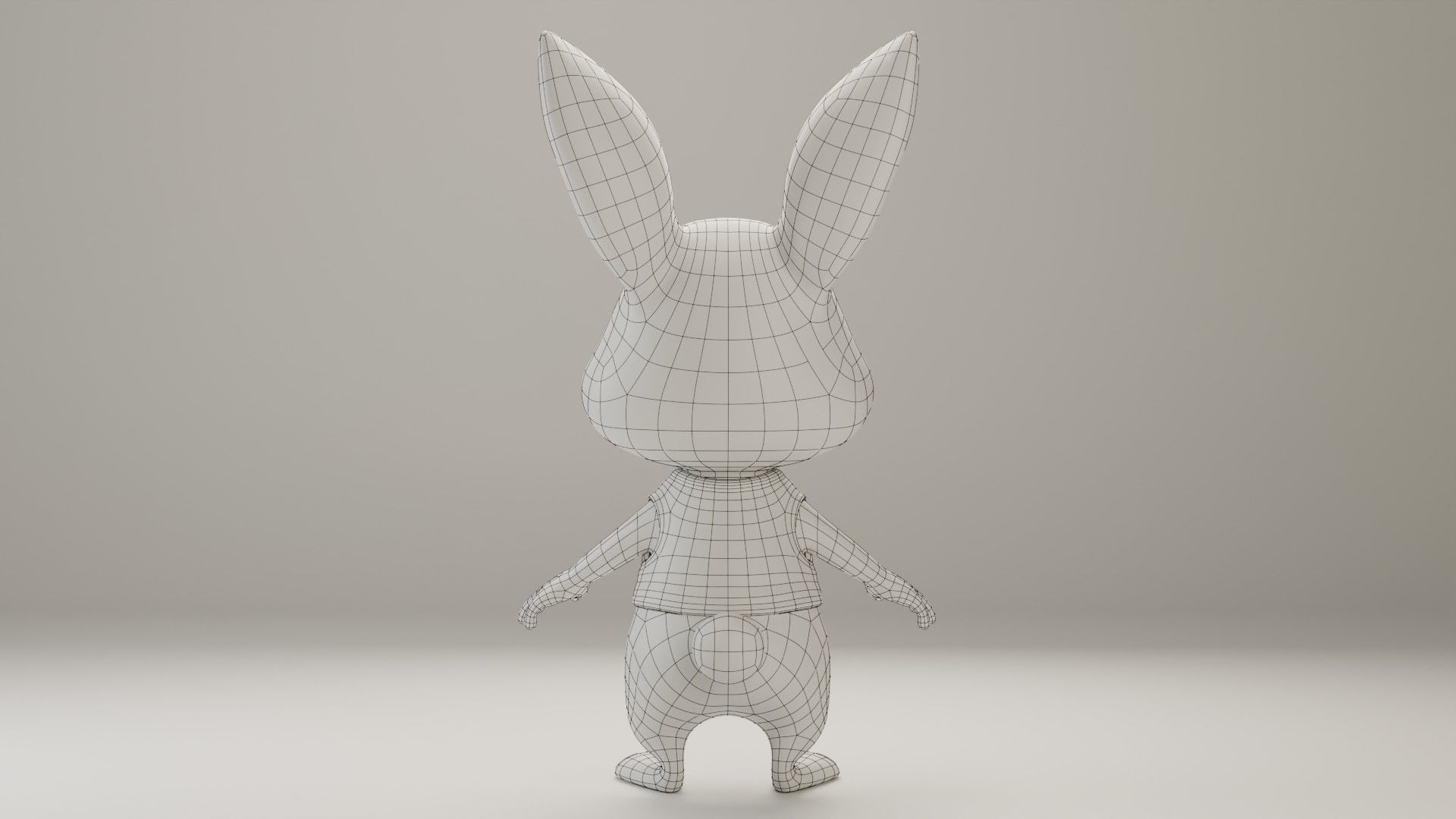 Toon Rabbit Low-poly 3D model_12