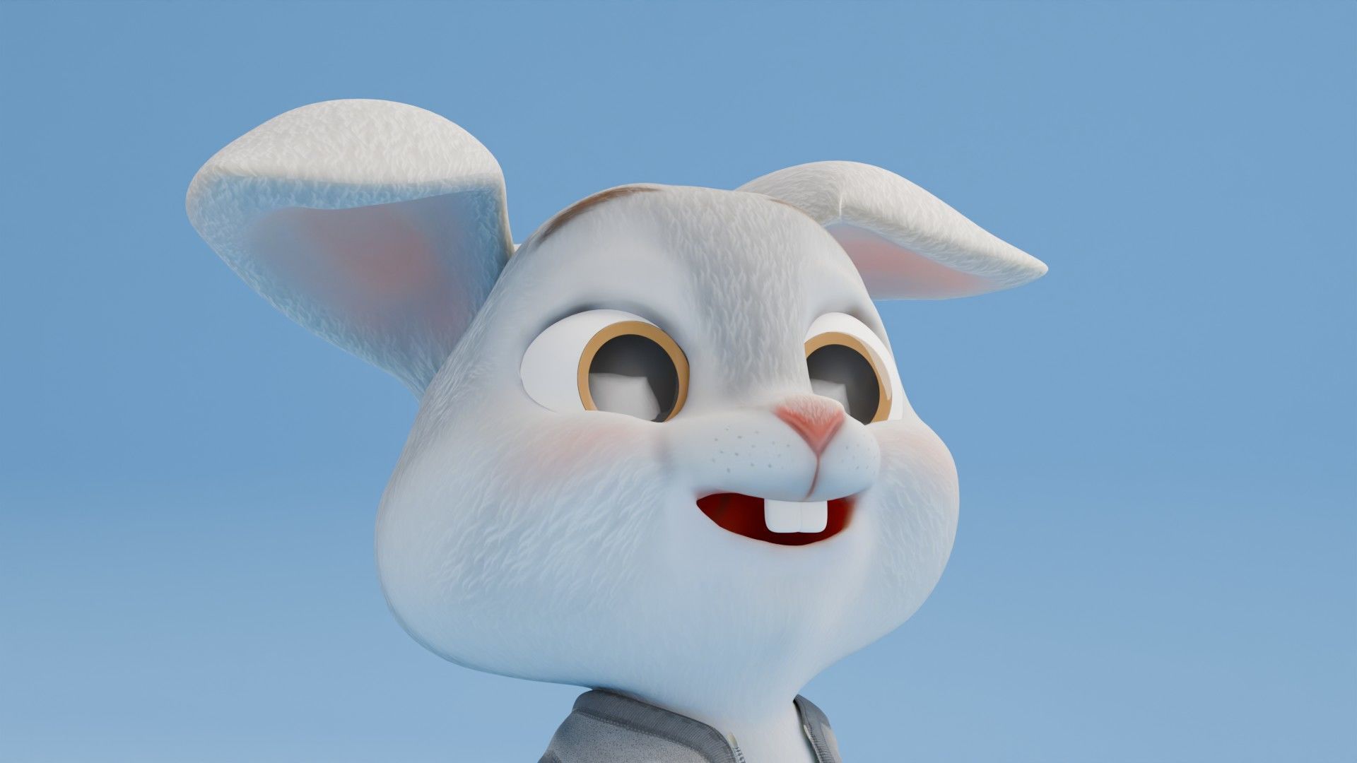 Toon Rabbit Low-poly 3D model_9