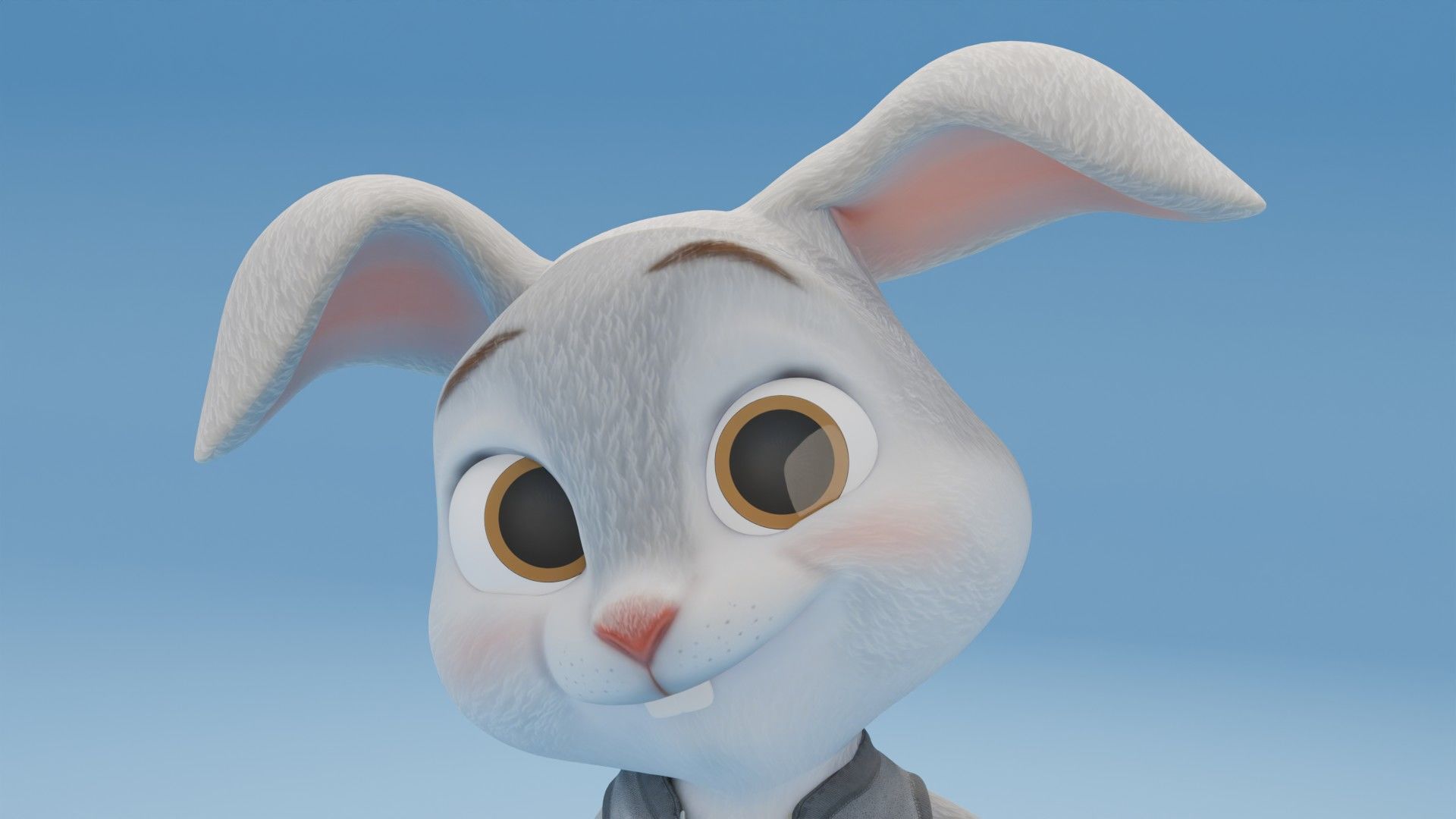 Toon Rabbit Low-poly 3D model_10
