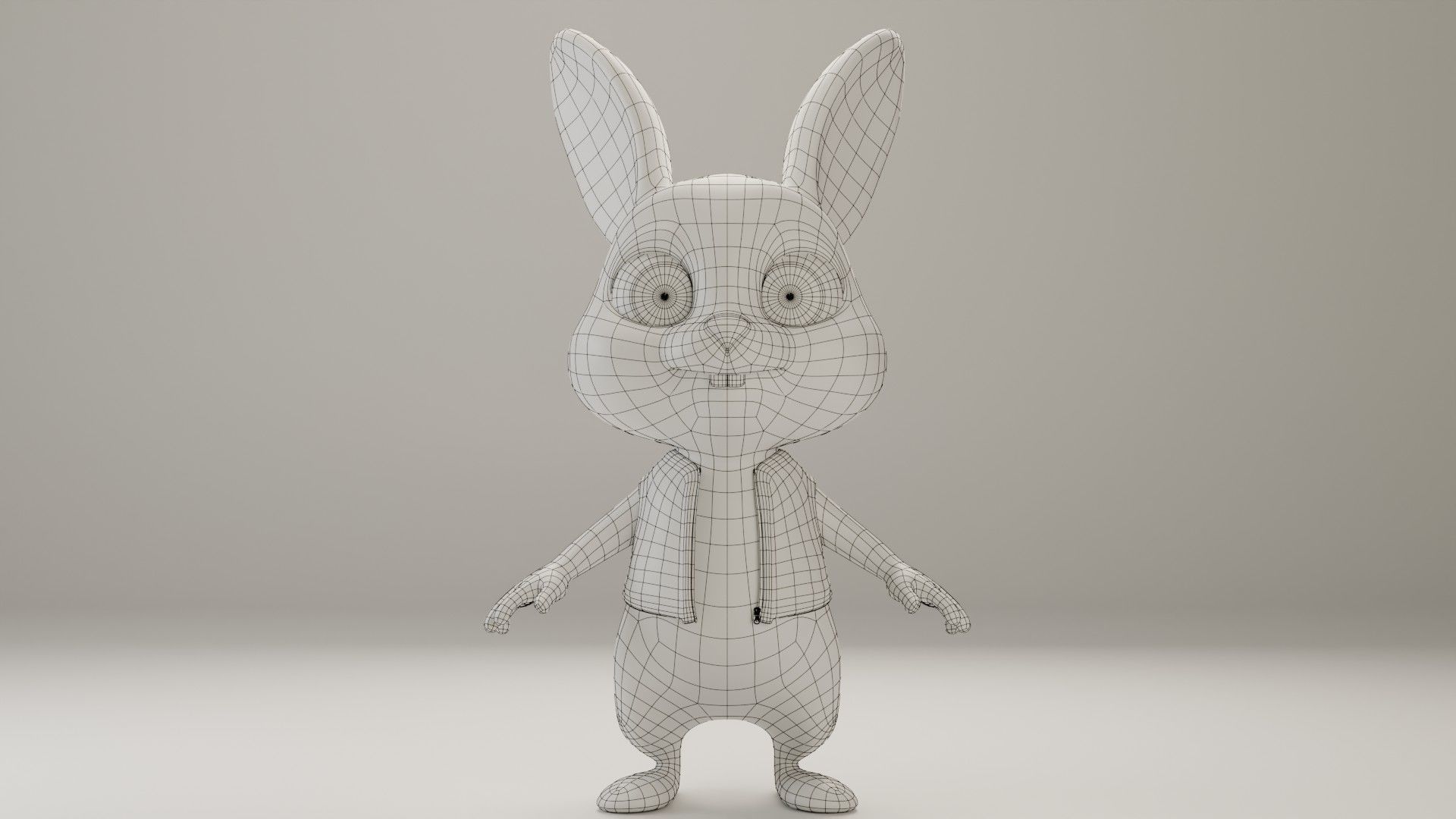 Toon Rabbit Low-poly 3D model_11