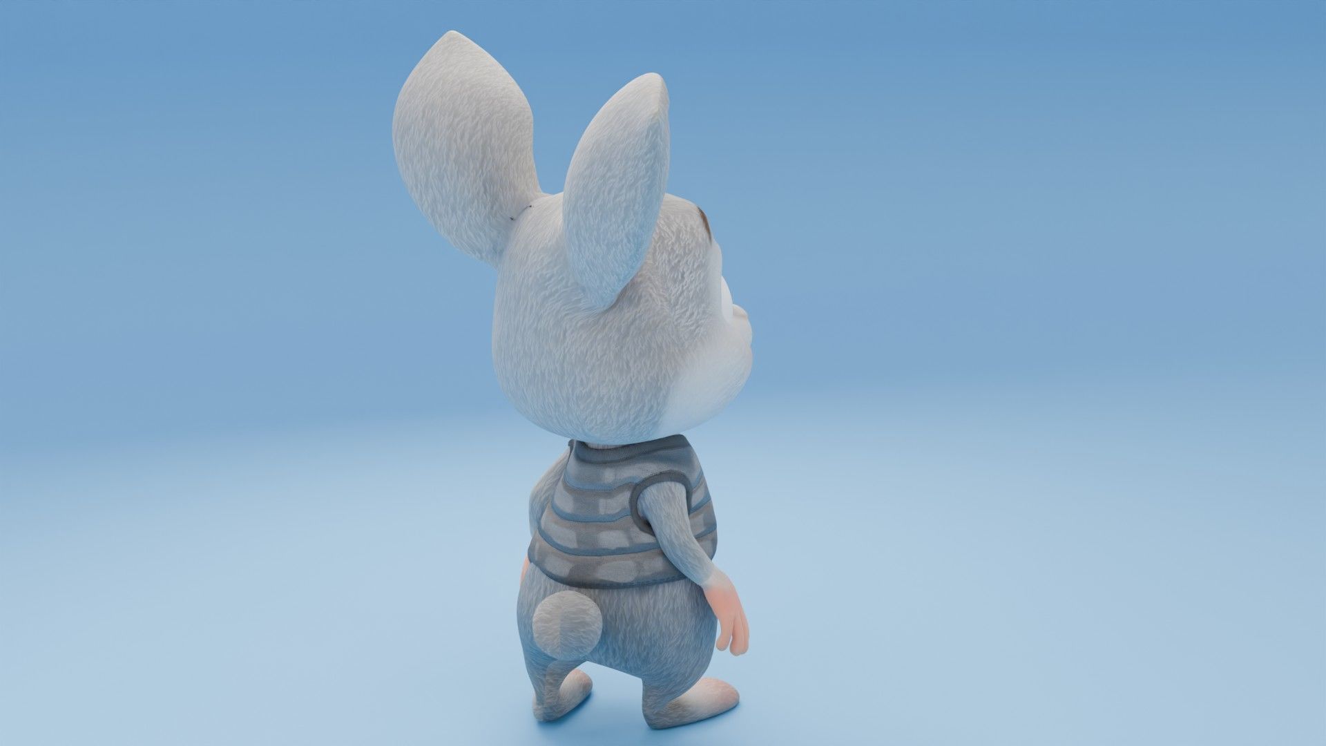 Toon Rabbit Low-poly 3D model_7
