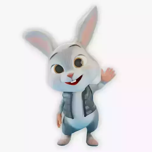 Toon Rabbit Low-poly 3D model