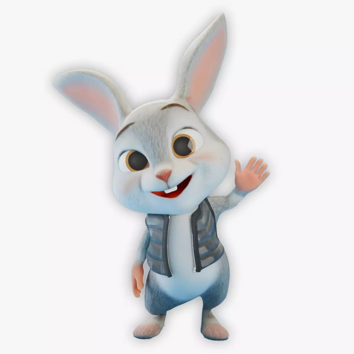 Toon Rabbit Low-poly 3D model_0