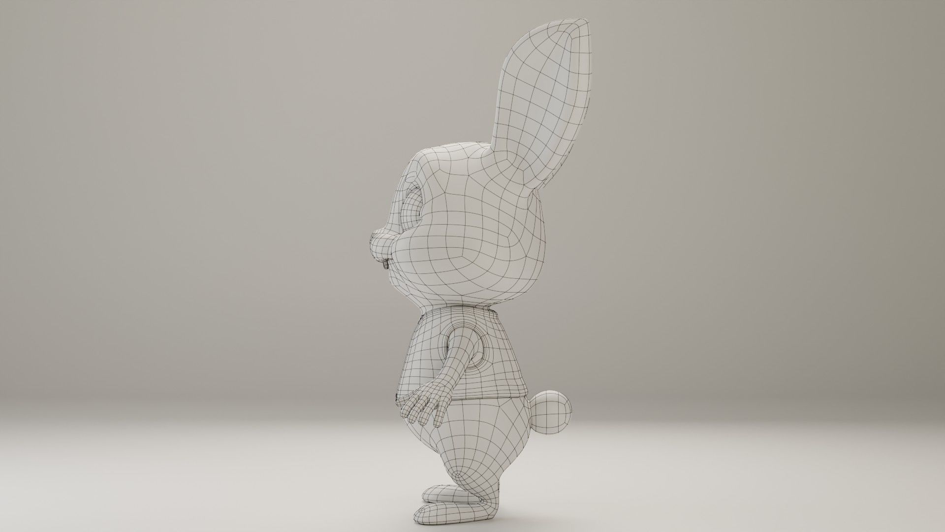 Toon Rabbit Low-poly 3D model_13