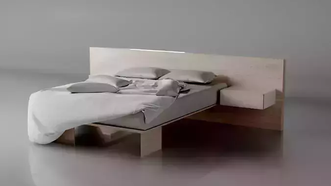 Realistic bed design and render