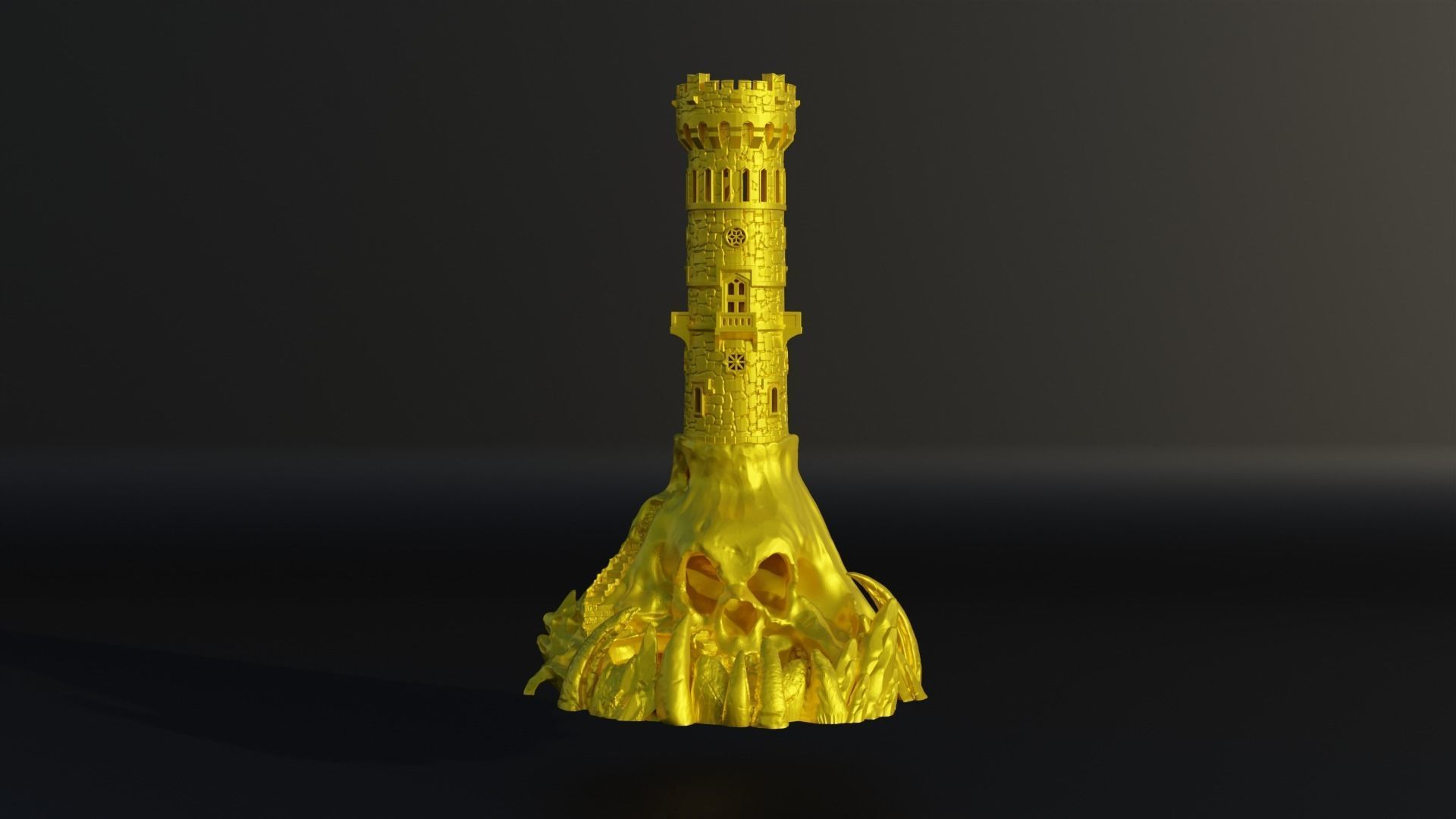 Skull Death Head DND Dice Tower - Epic Dice Tower 3D print model_15