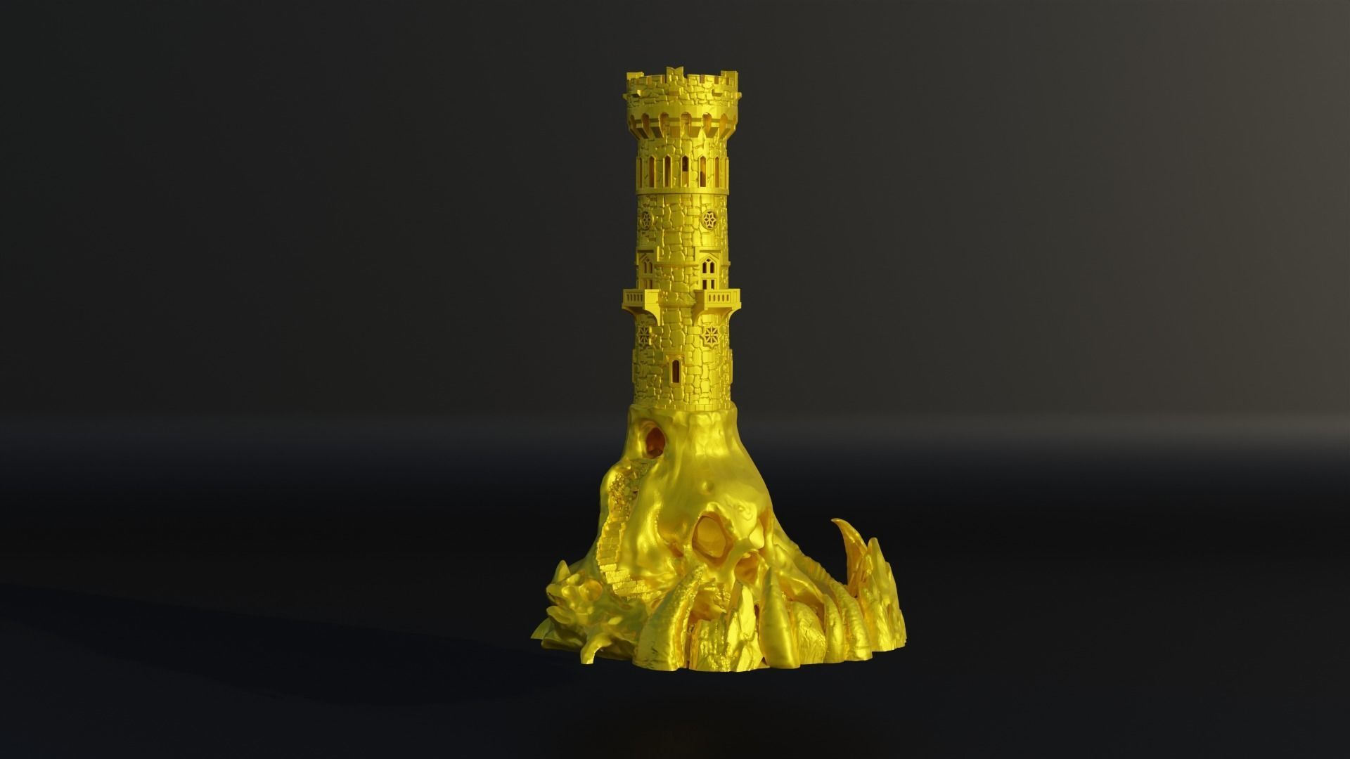 Skull Death Head DND Dice Tower - Epic Dice Tower 3D print model_9