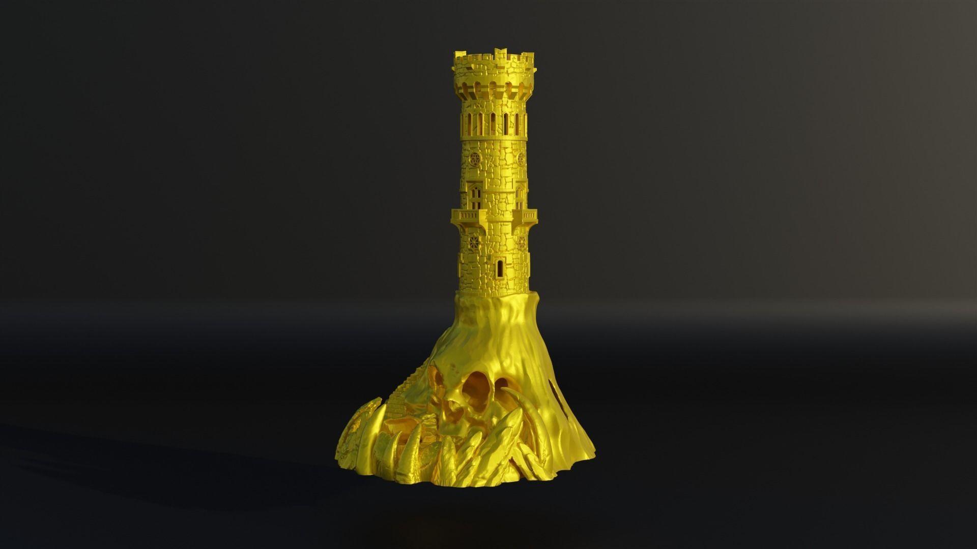 Skull Death Head DND Dice Tower - Epic Dice Tower 3D print model_6