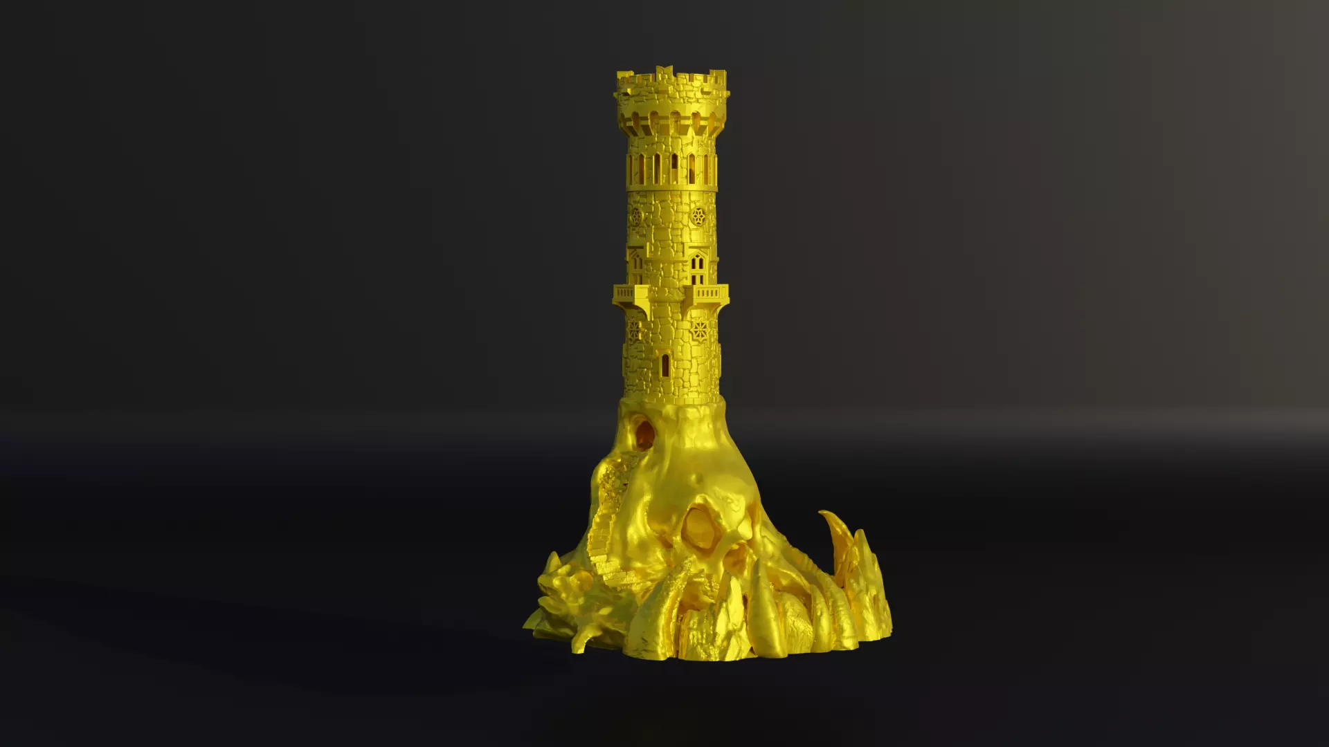 Skull Death Head DND Dice Tower - Epic Dice Tower 3D print model_0