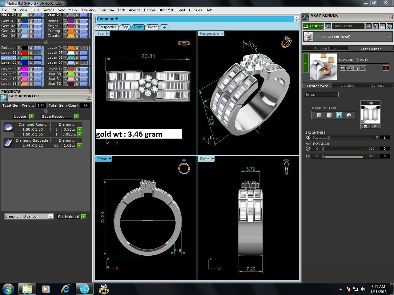 Diamond Ring For Women 3d Print Model 3D print model_9