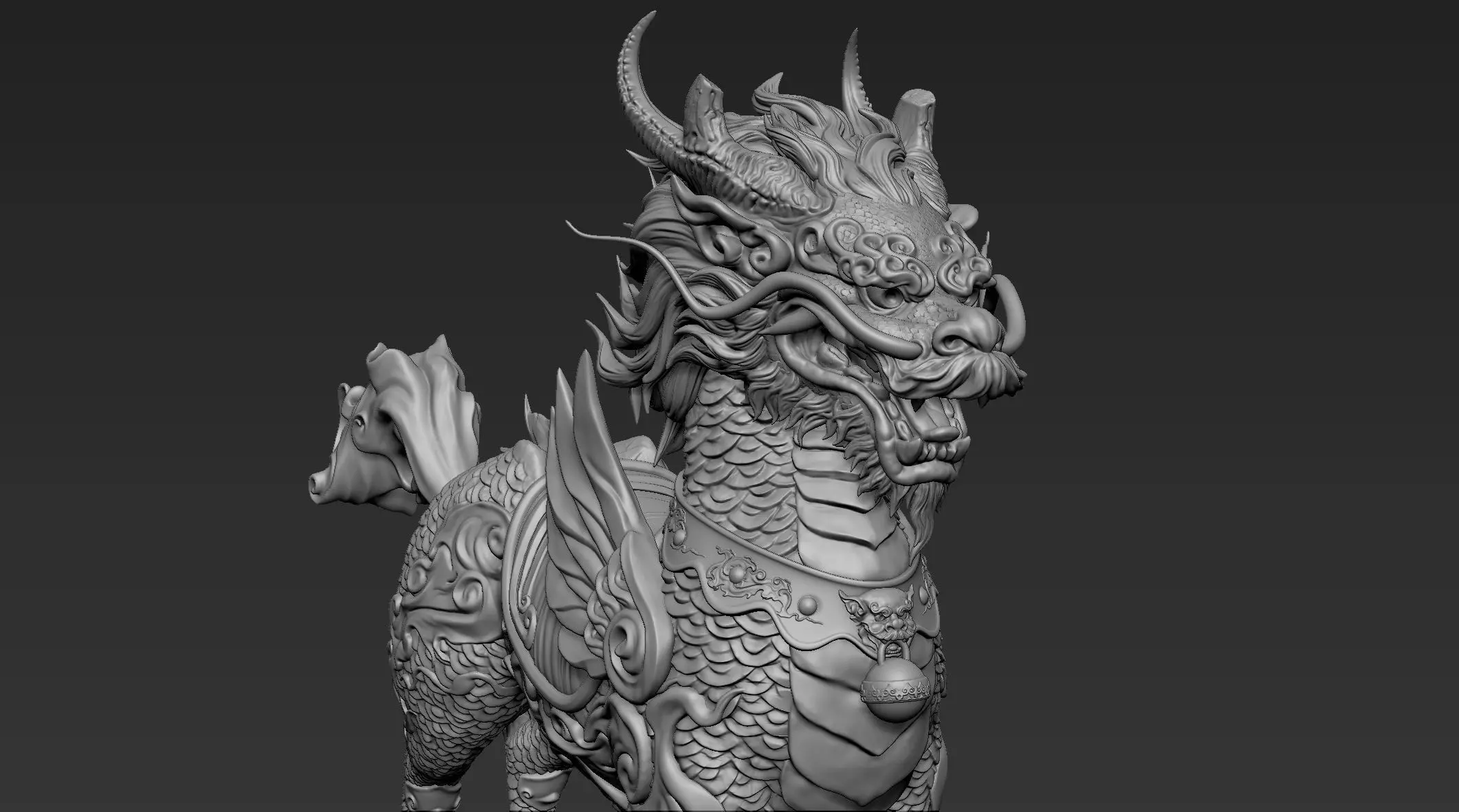 Chinese Mythical Creature Qilin 3D model_0