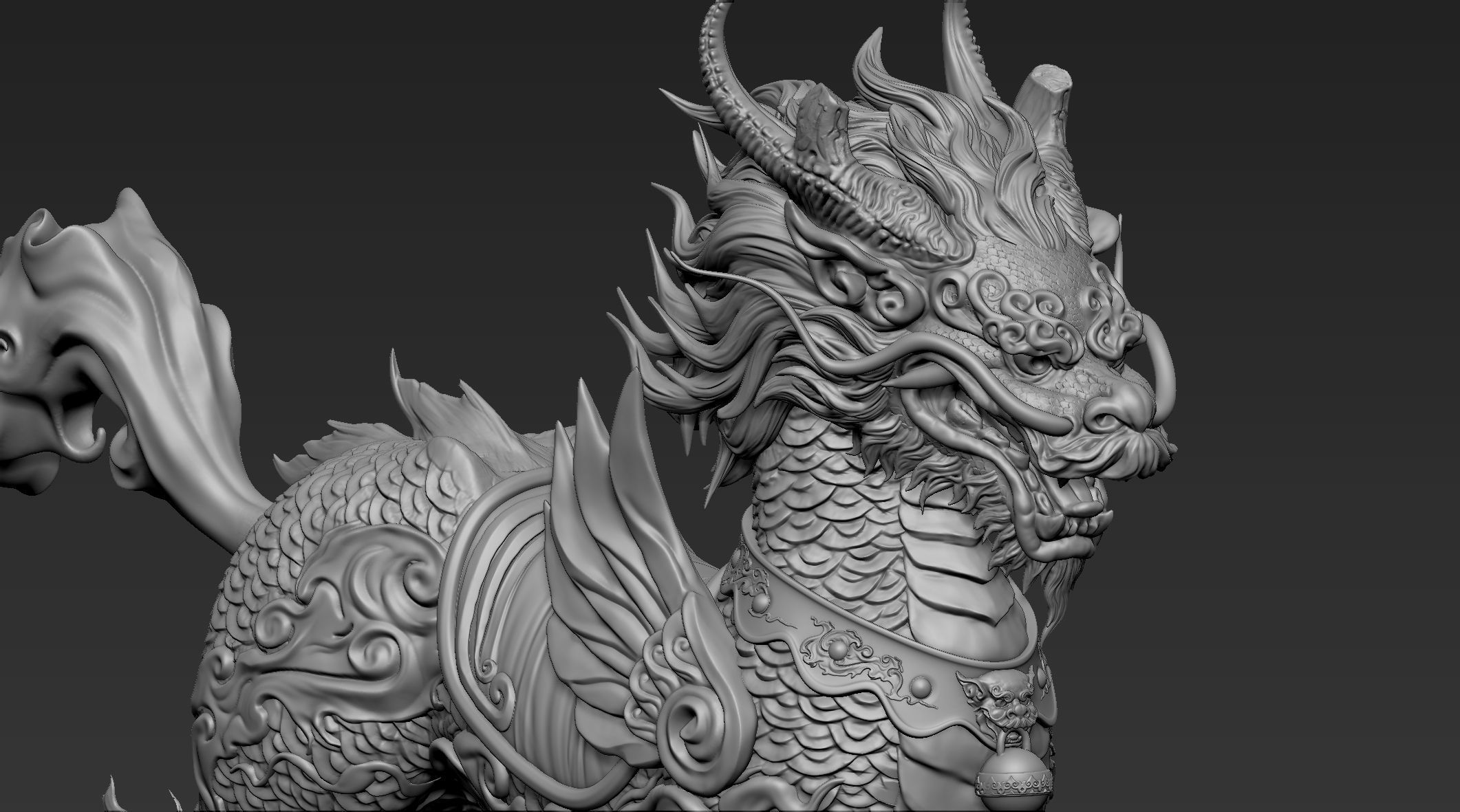 Chinese Mythical Creature Qilin 3D model_11
