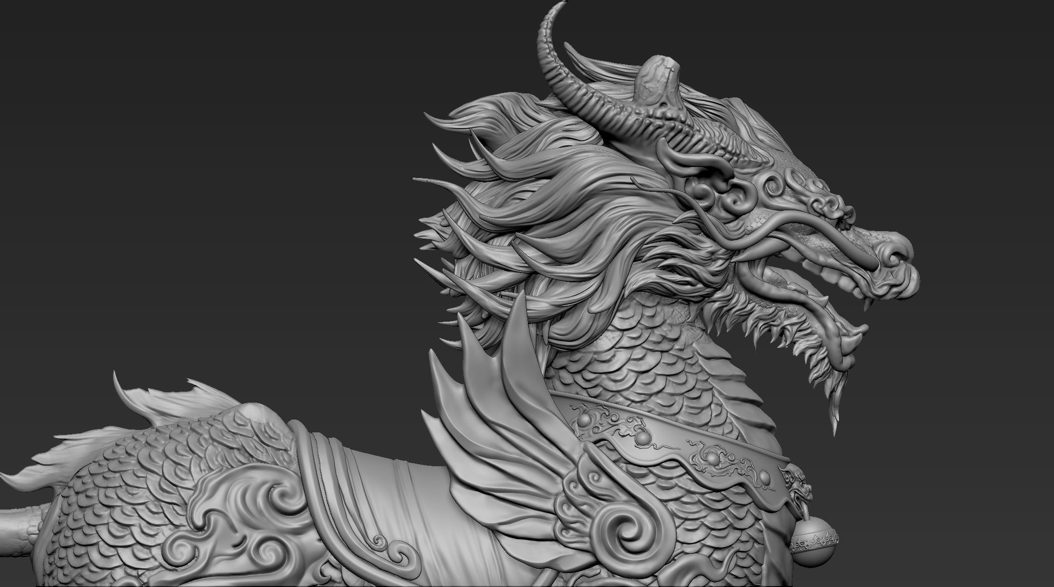 Chinese Mythical Creature Qilin 3D model_14
