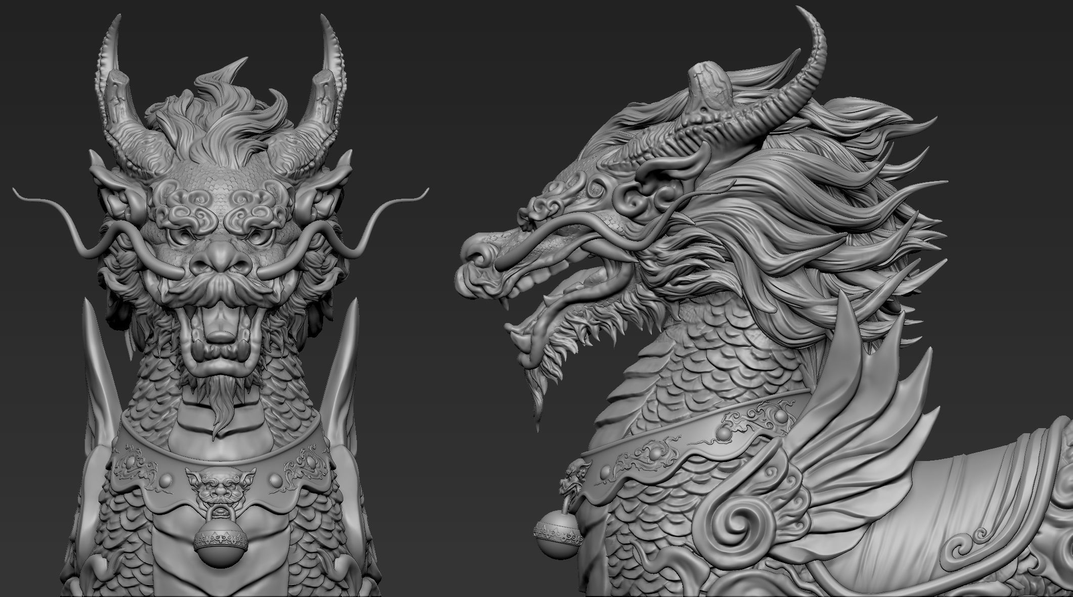 Chinese Mythical Creature Qilin 3D model_16