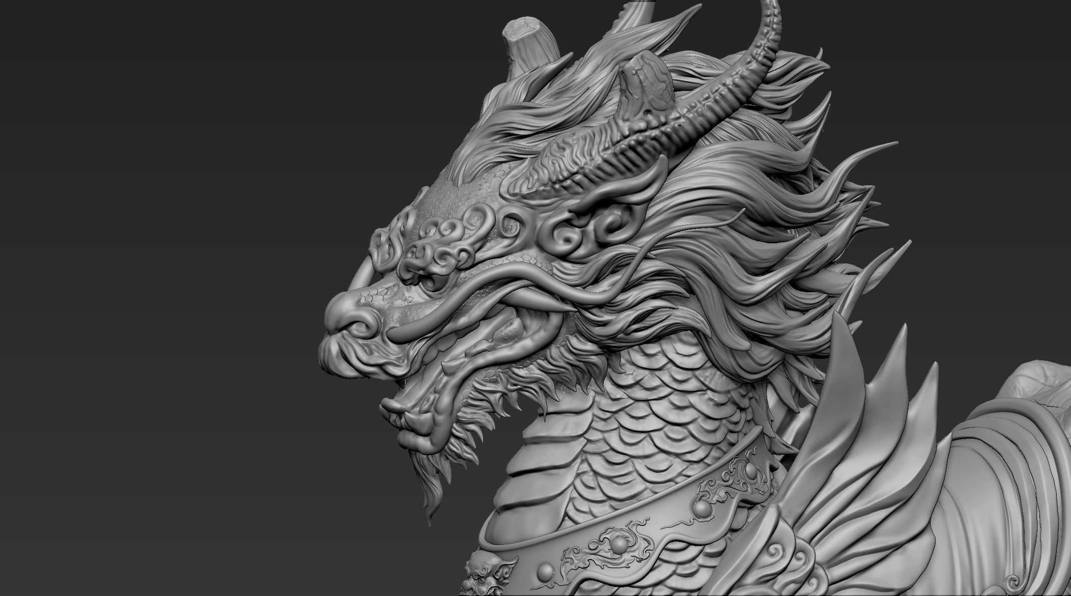Chinese Mythical Creature Qilin 3D model_13