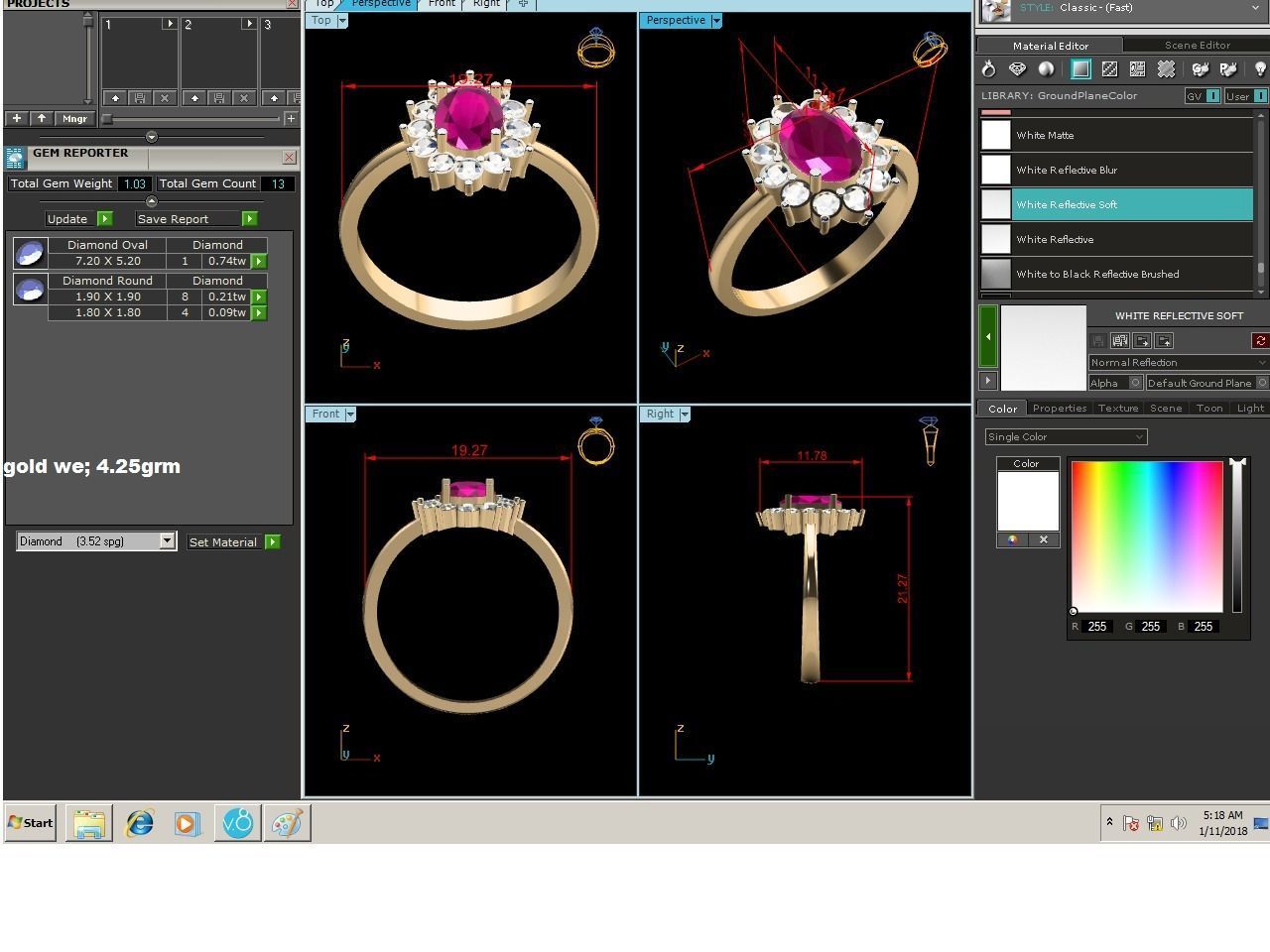 Diamond Ring For Women 3d Print Model 3D print model_9