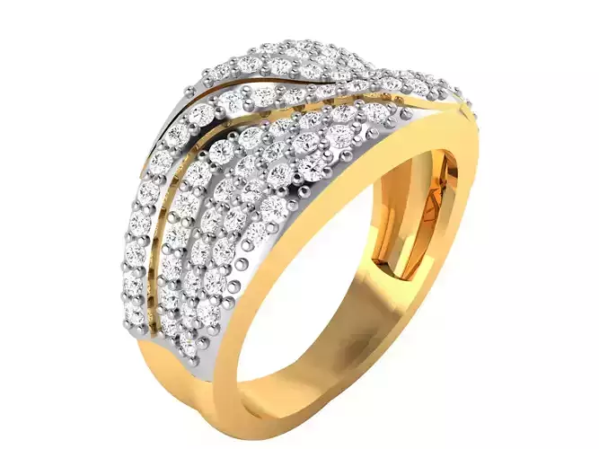 Diamond Ring For Women 3d Print Model
