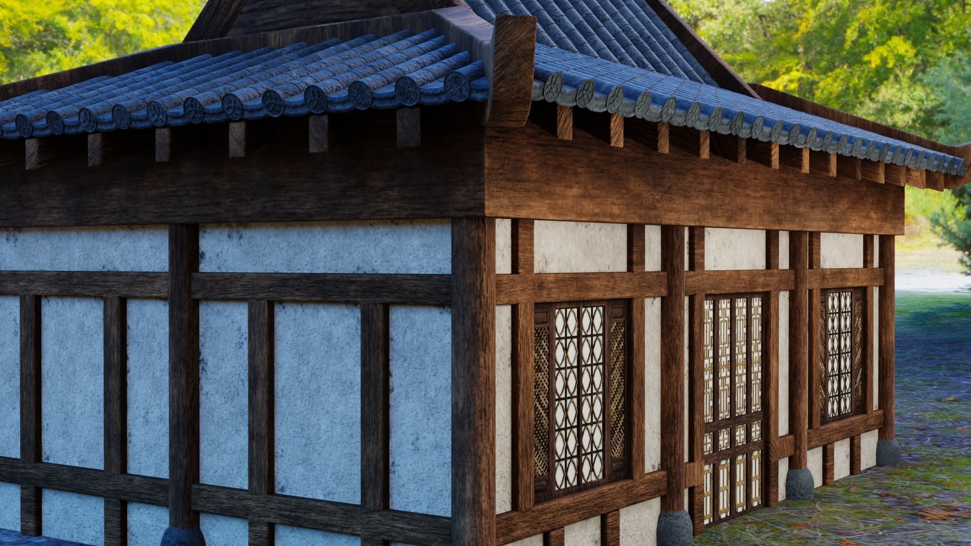 Japanese House 3D model Low-poly 3D model_2