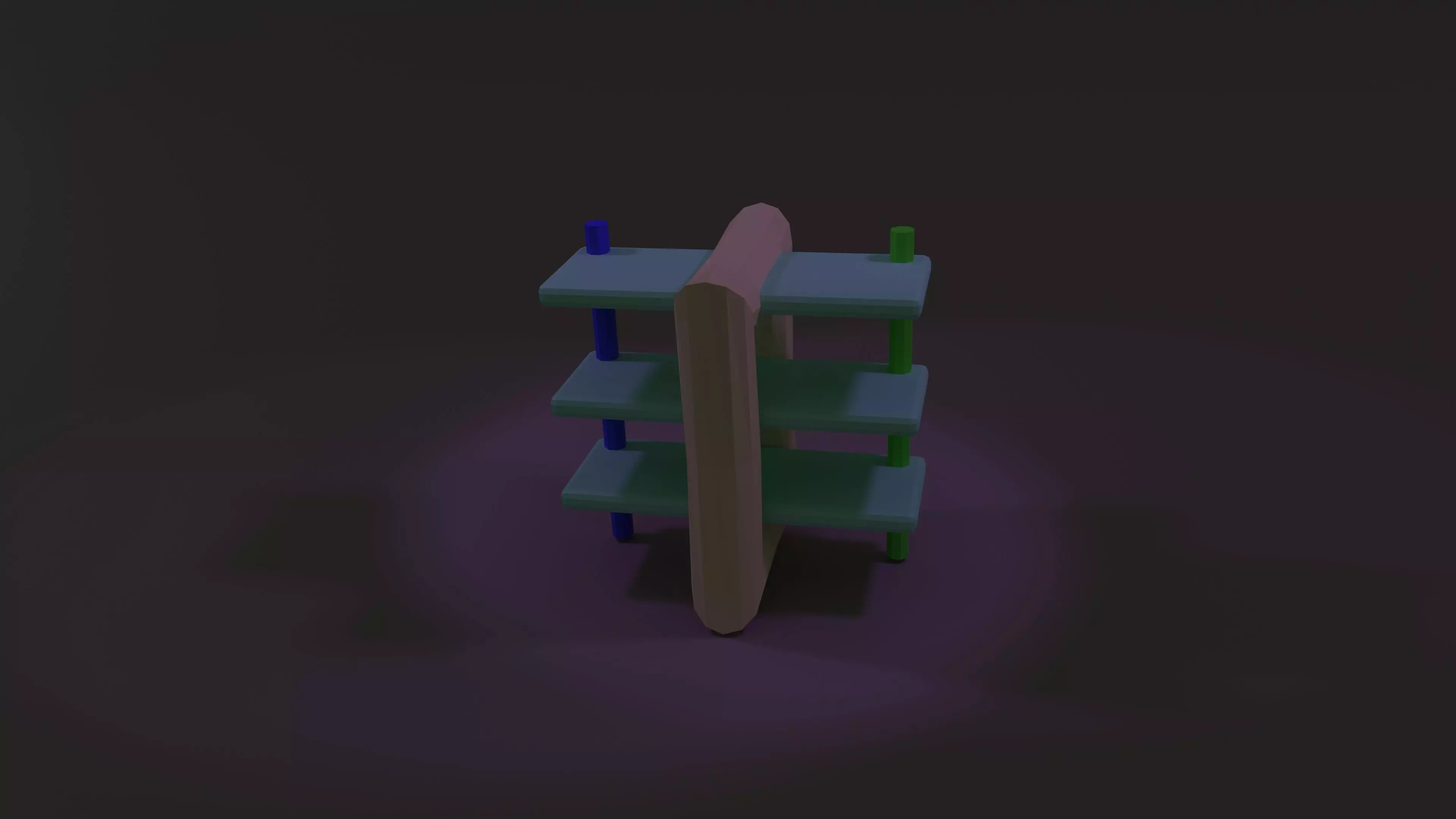 The shelf displays beautiful colors 3D model