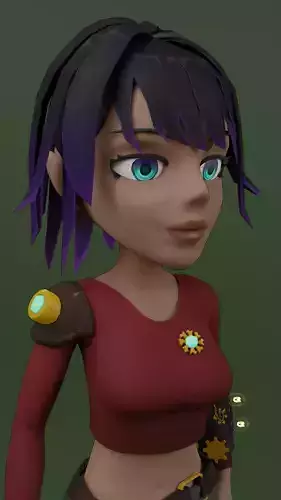 Cartoon girl of Steam Punk