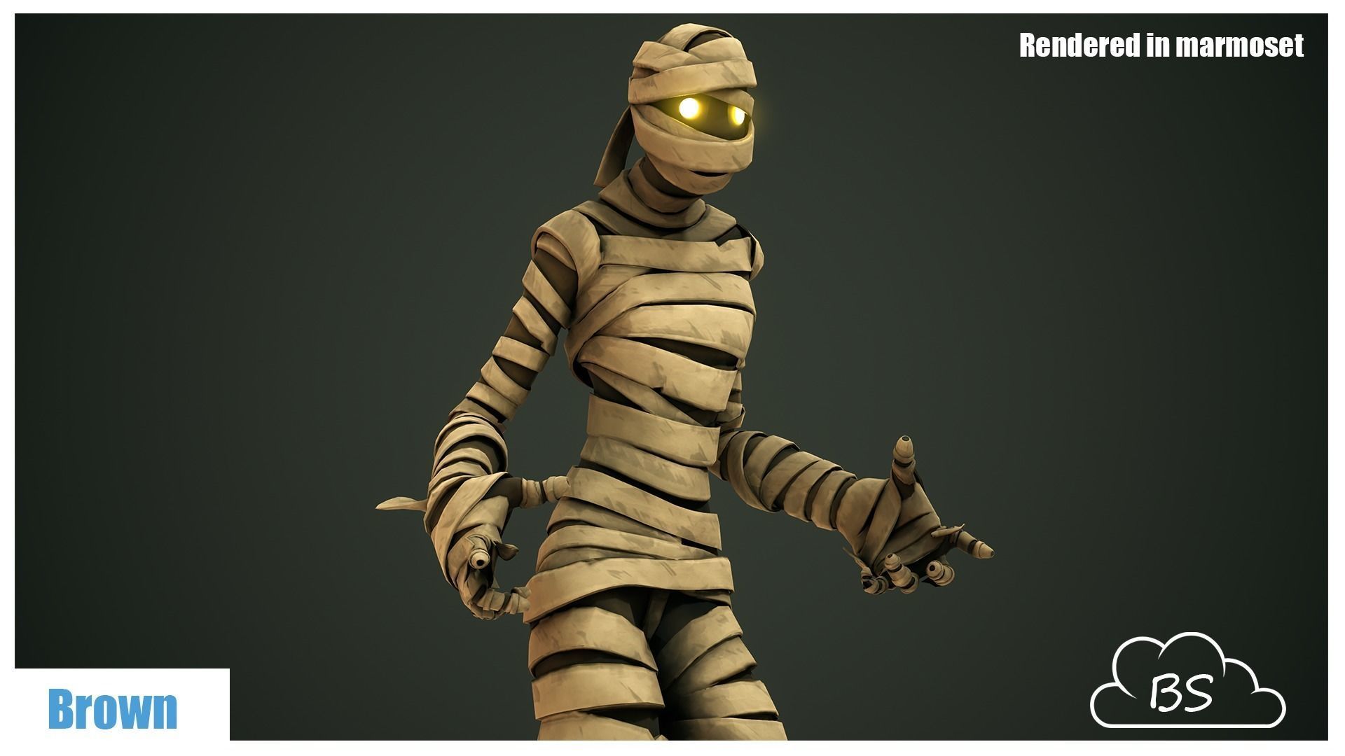 Stylized Mummy Low-poly 3D model_3