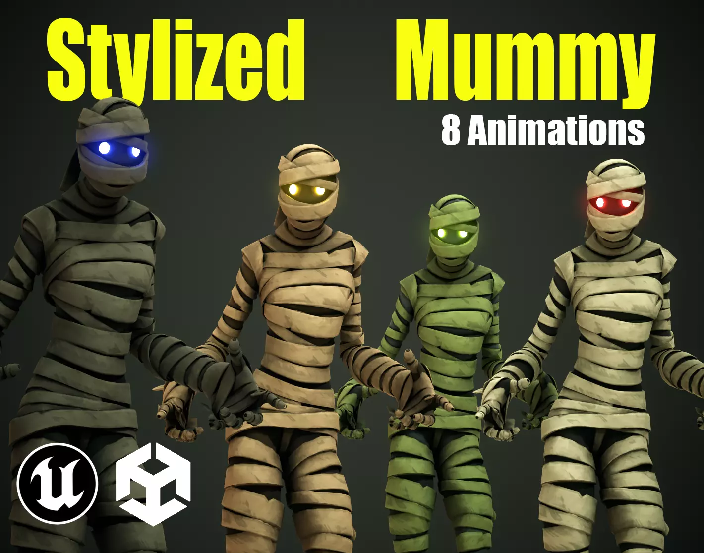 Stylized Mummy Low-poly 3D model_0