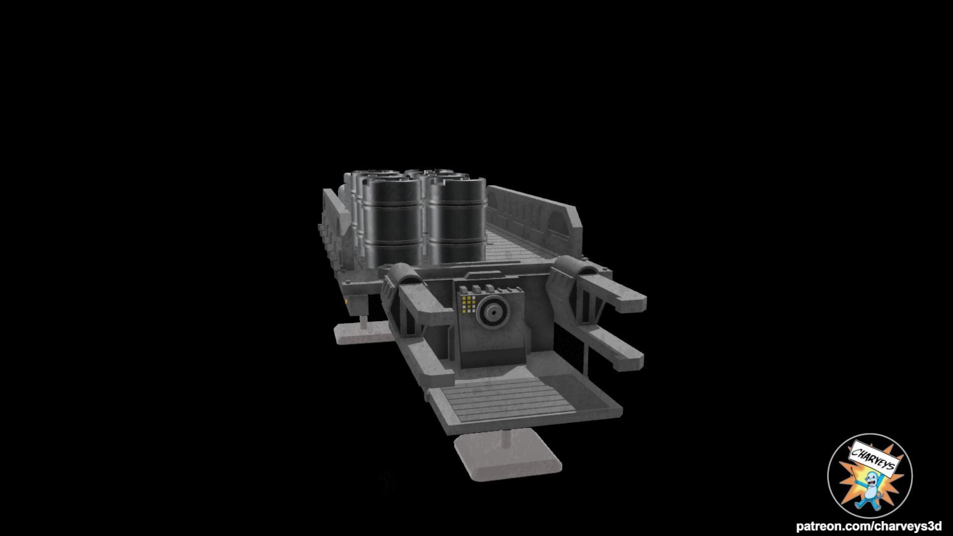 Star Wars The Mandalorian Nevarro Cargo Sled for action figures  3D print model_5