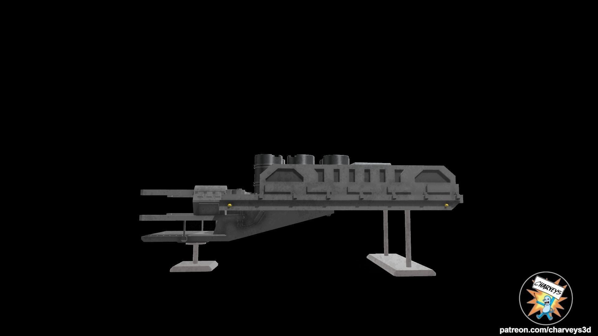 Star Wars The Mandalorian Nevarro Cargo Sled for action figures  3D print model_3