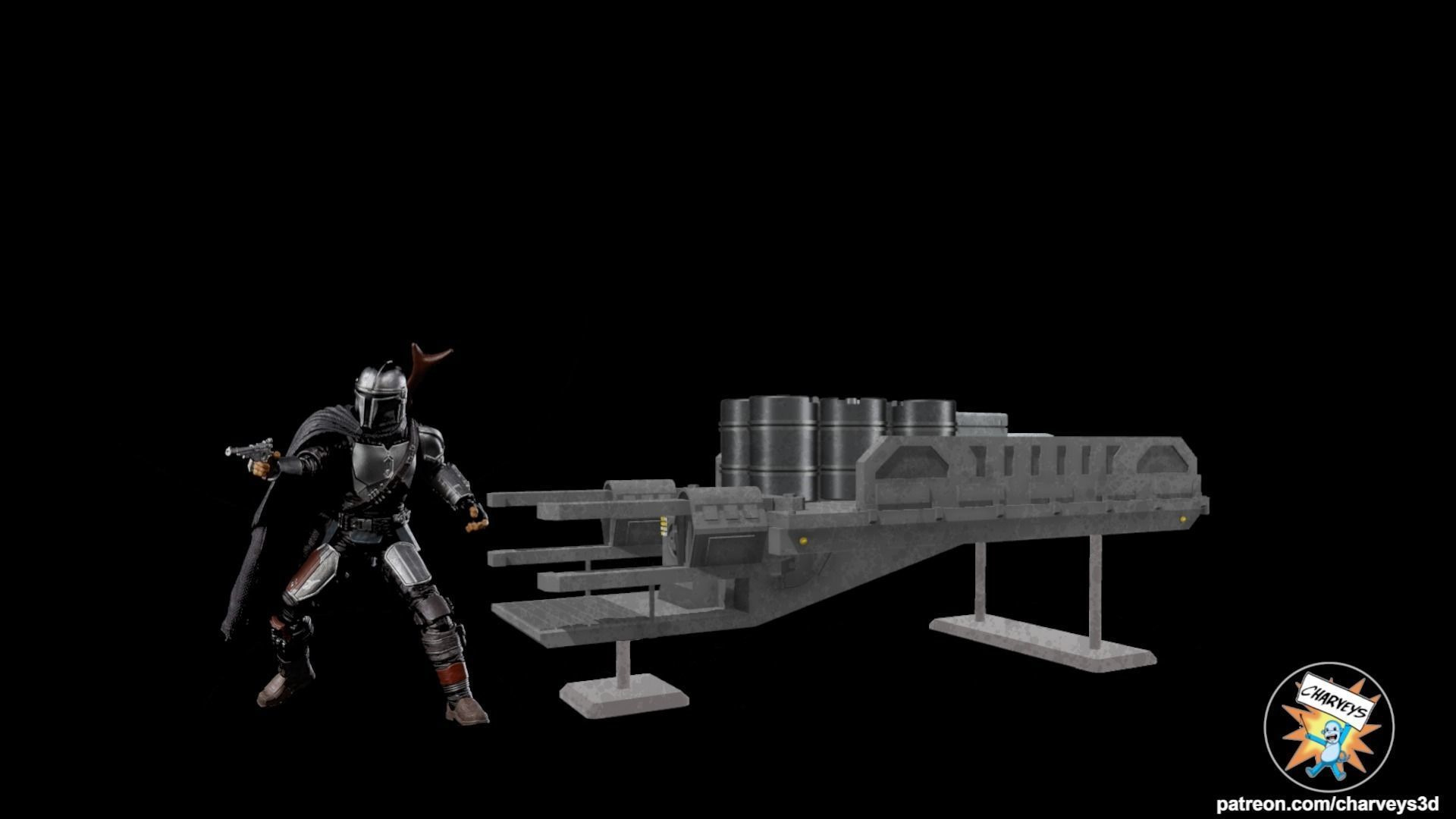 Star Wars The Mandalorian Nevarro Cargo Sled for action figures  3D print model_1