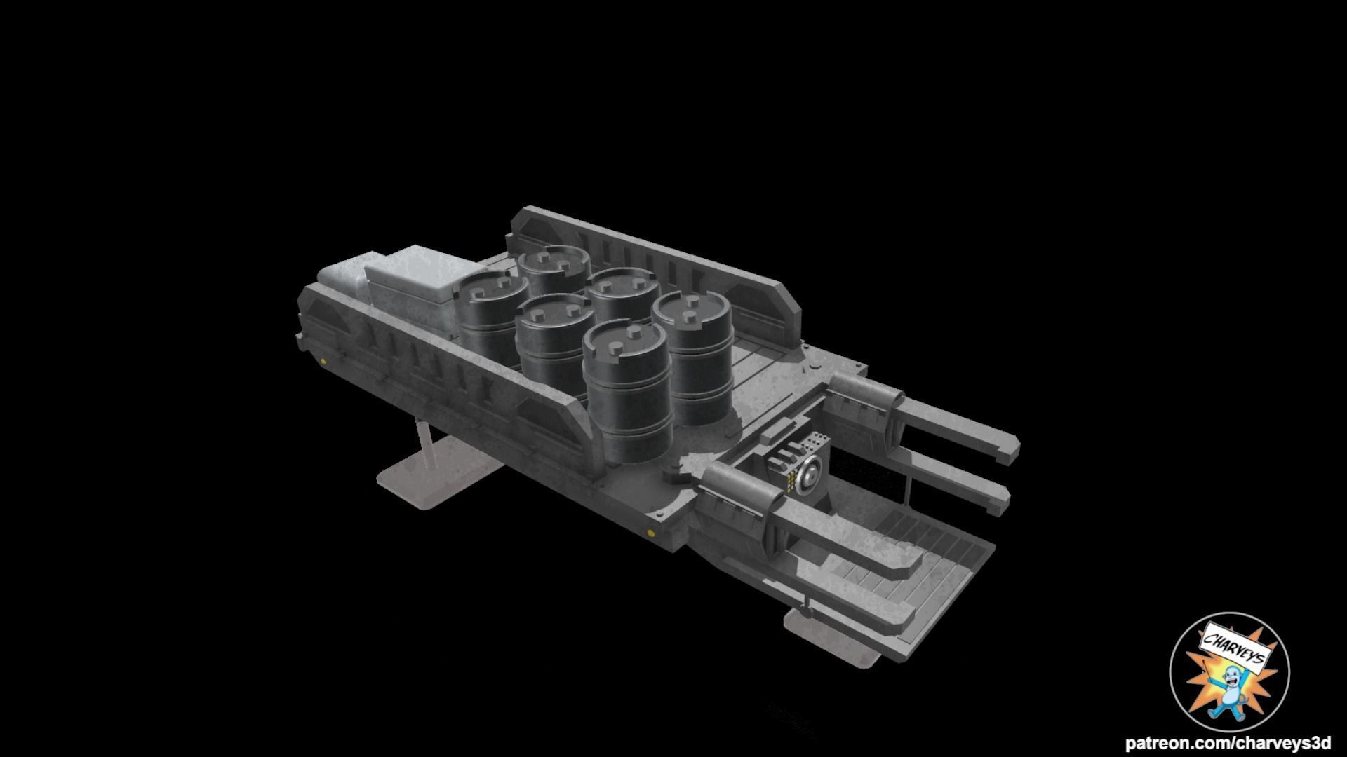 Star Wars The Mandalorian Nevarro Cargo Sled for action figures  3D print model_4