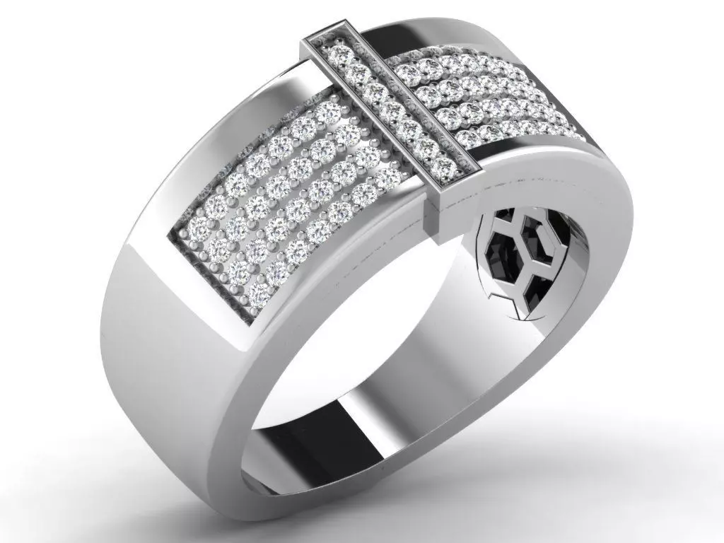 Diamond Ring For Men 3d Print Model 3D print model_0