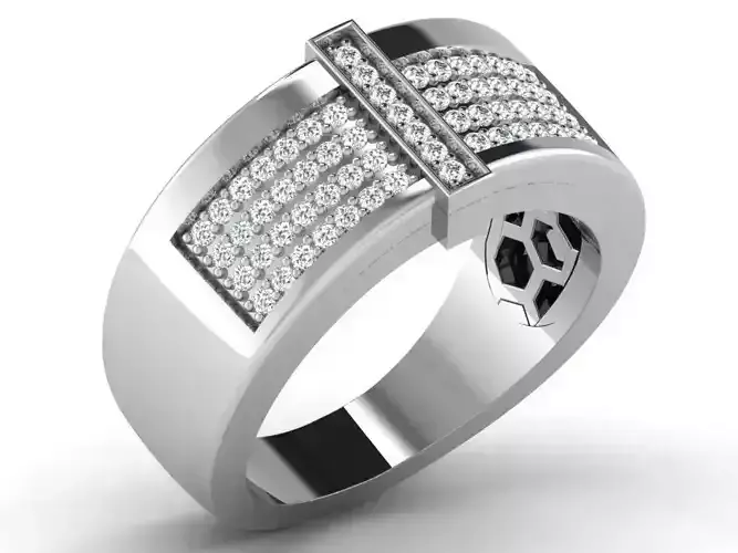 Diamond Ring For Men 3d Print Model 3D print model