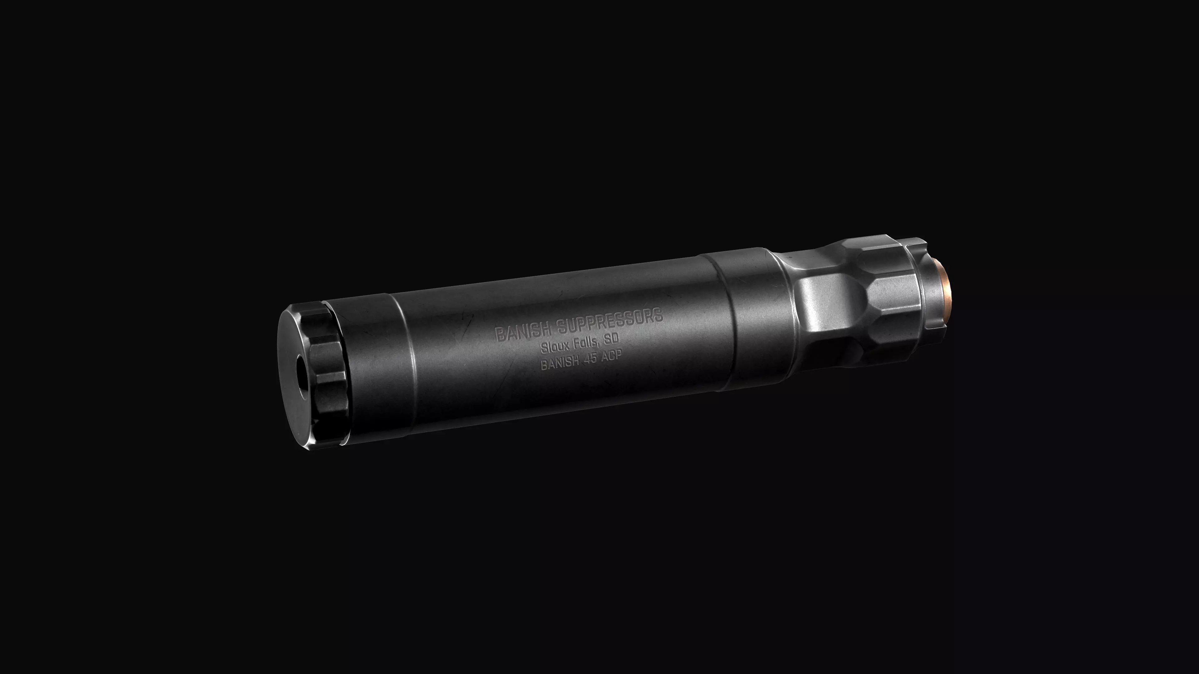 Silencer BANISH 45 ACP 9x19 mm Low-poly 3D model_0