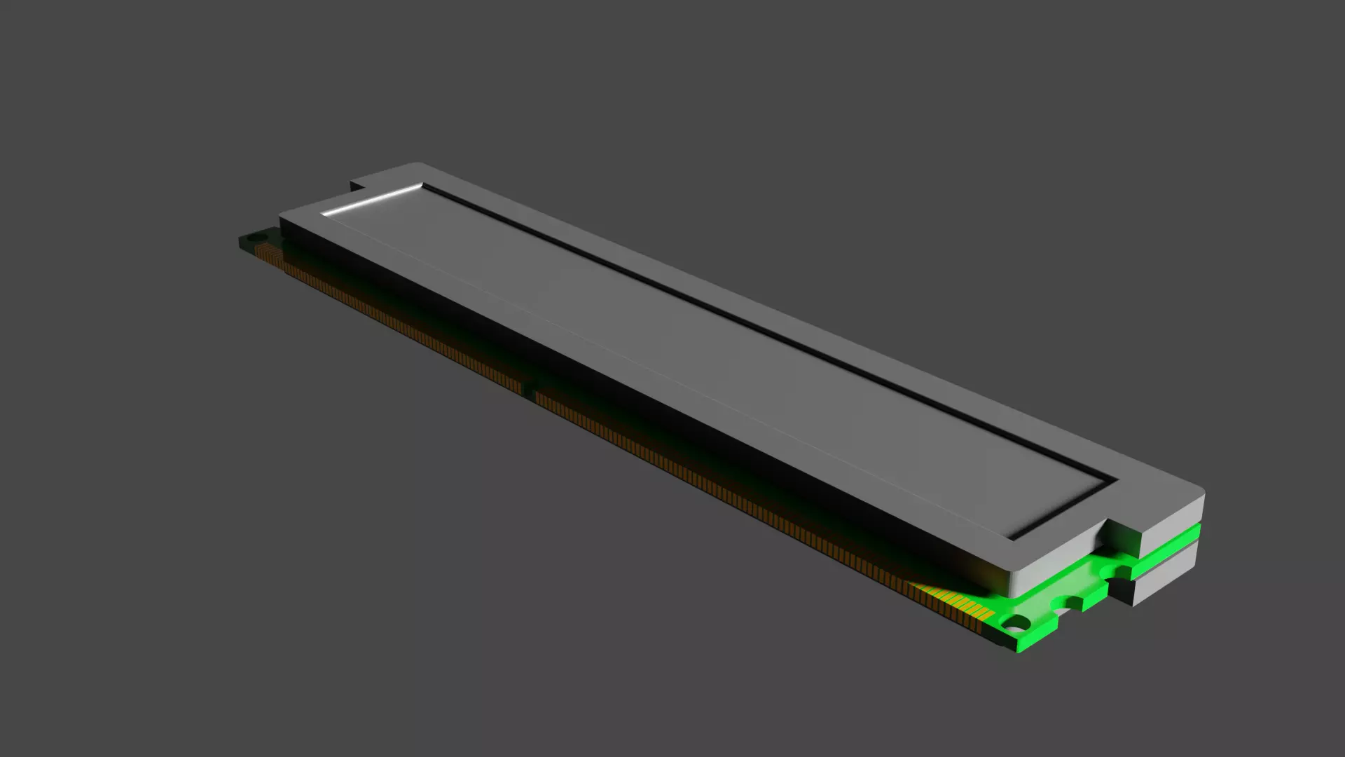 DDR 2 RAM DIMM memory with radiator Free 3D model