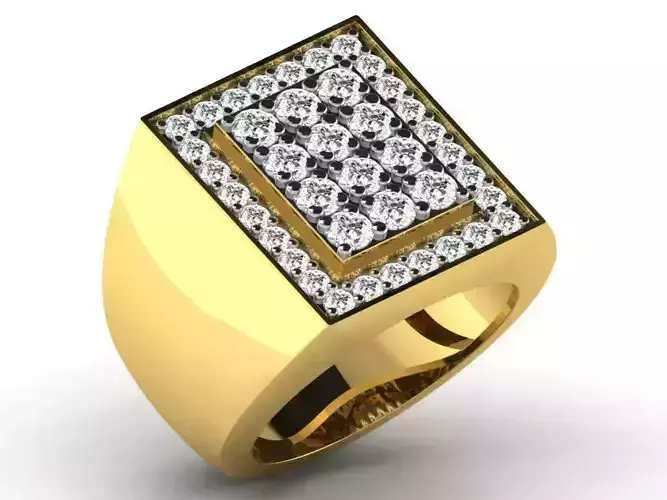 Diamond Ring For Men 3d Print Model 3D print model