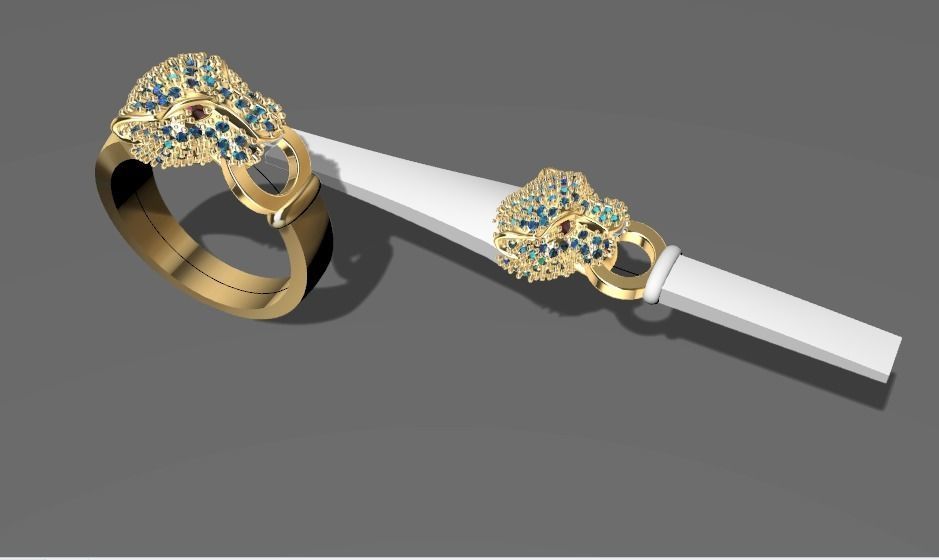anillo pantera  3D model_8