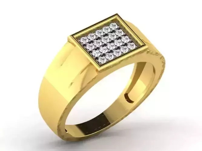 Diamond Ring For Men 3d Print Model 3D print model