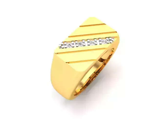 Diamond Ring For Men 3d Print Model 3D print model