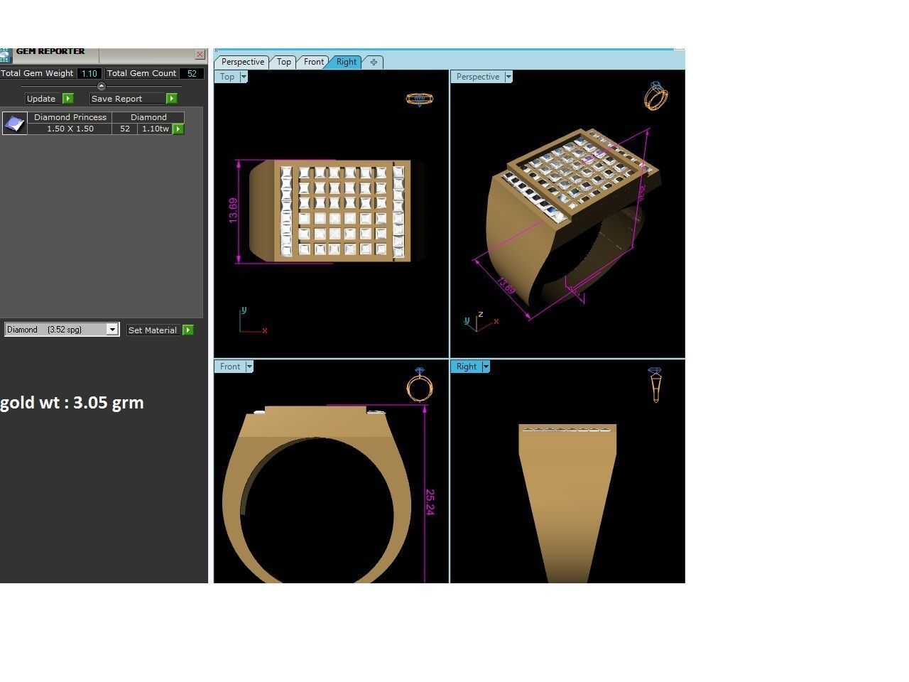 Diamond Ring For Men 3d Print Model 3D print model_9