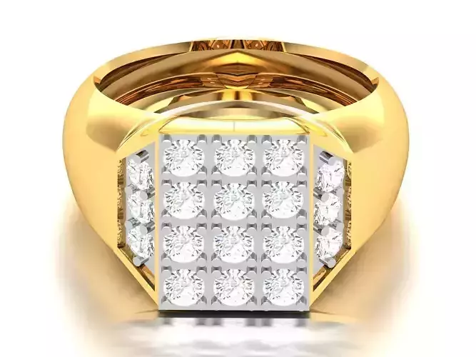 Diamond Ring For Men 3d Print Model 3D print model
