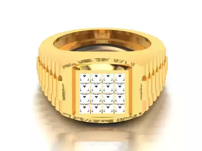 Diamond Ring For Men 3d Print Model 3D print model