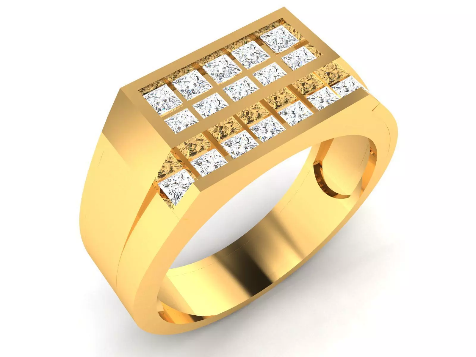 Diamond Ring For Men 3d Print Model 3D print model_0